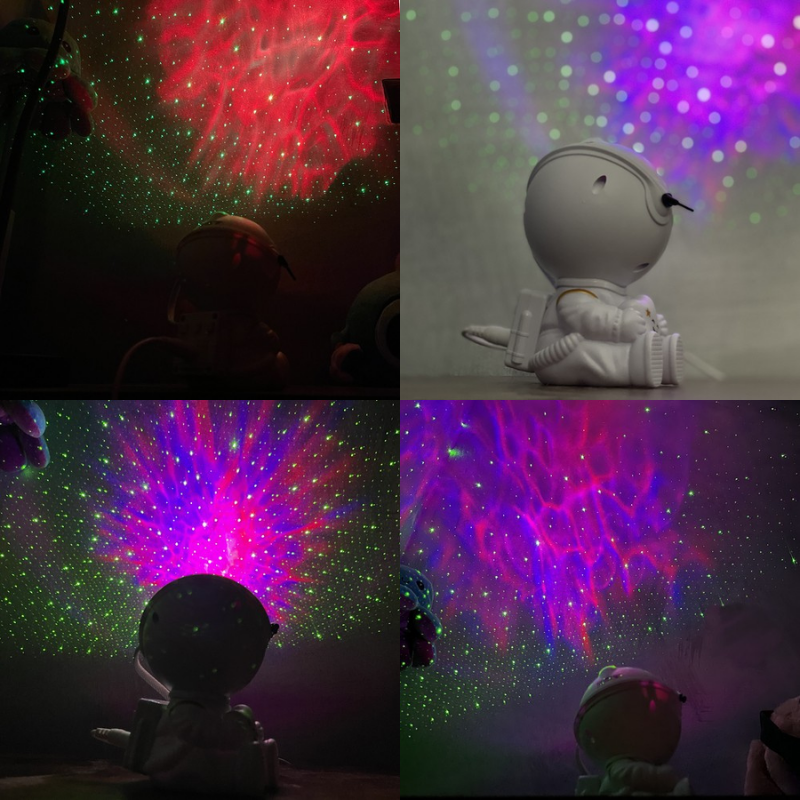 Astronaut Sterrenprojector met Afstandsbediening – Ruimtelamp met Kleurrijke Nebula's - Izoxis
