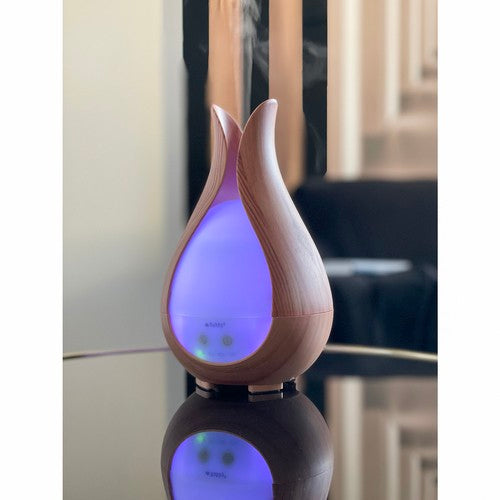 Ruhhy - Ultrasone Luchtbevochtiger en Aromatherapie Diffuser met LED Nachtlamp - Houtkleurig