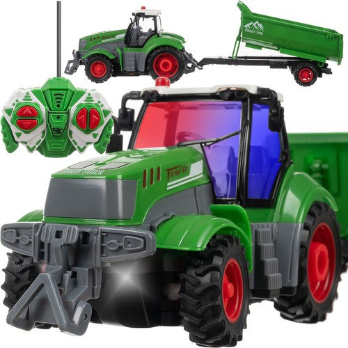 Op Afstand Bestuurbare Tractor met Aanhangwagen en Kantelfunctie - Tractor - Tractor met aanhanger - Kruzzel