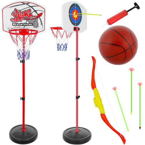 2-in-1 Basketbal- en Schietspel – Verstelbare Hoogte | Indoor & Outdoor - Kruzzel